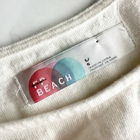 Free People Beach 100% Cotton Wrap Midi Dress Swim Cover-up women’s size large - Picture 9 of 12